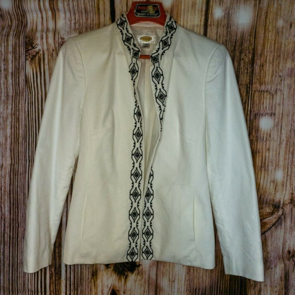 TALBOTS Beaded Blazer Jacket Coat Pockets Size 10P
